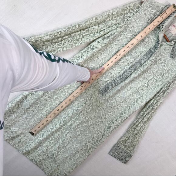 Valentina Ltd 1960s Embroidered Beaded Lace Long Sleeve Tunic Dress 14 VTG 10 to - Picture 12 of 16